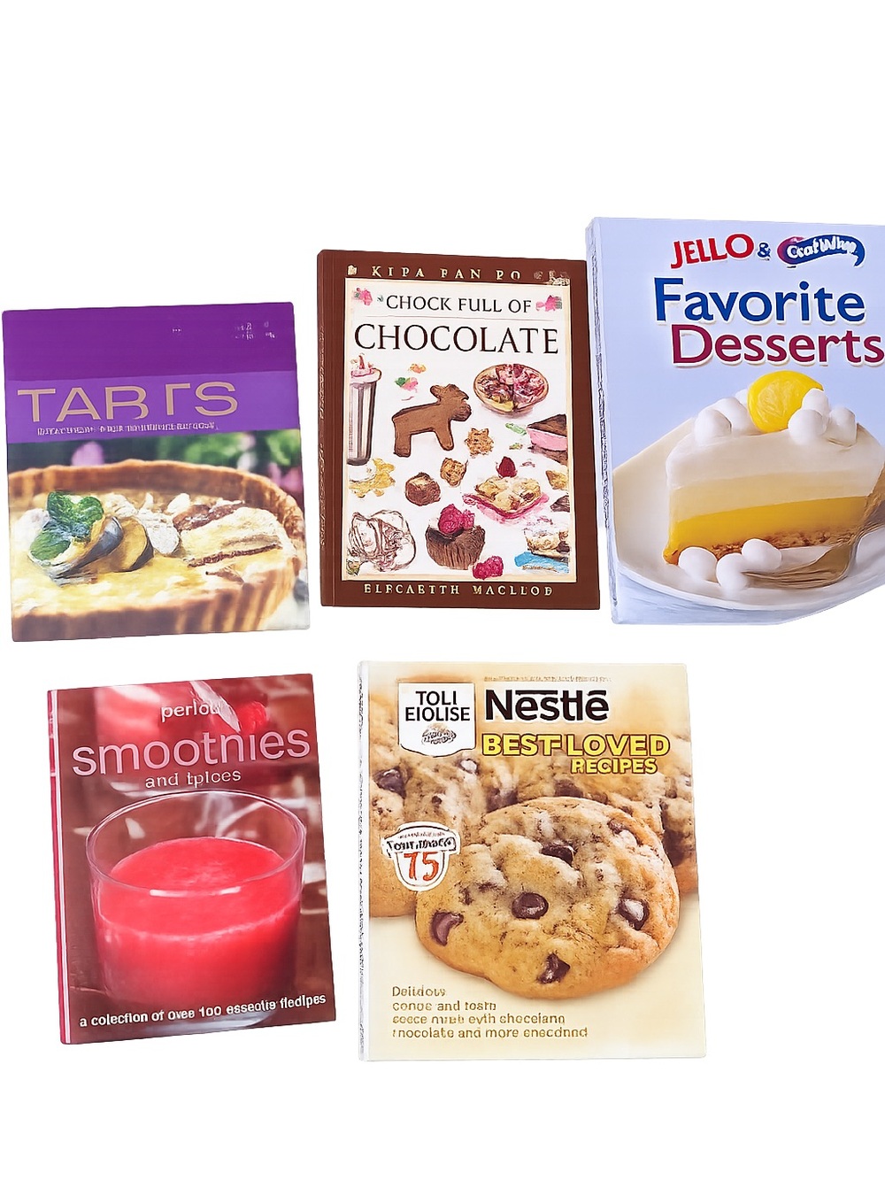 5 Desserts and Baking Cookbook Bundle | Tarts Chocolate Cookies Smoothies